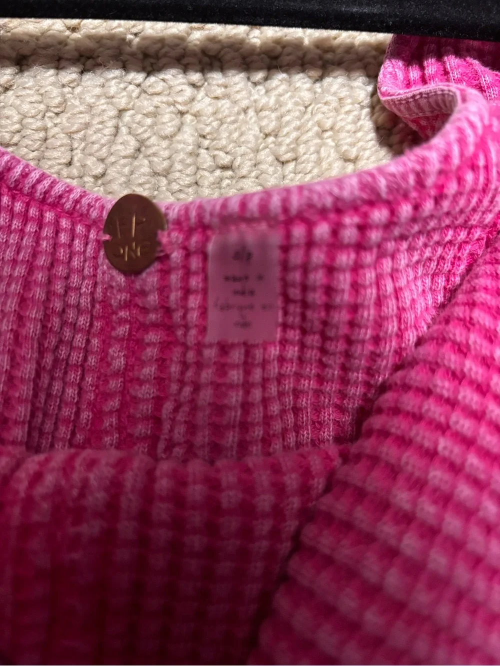 Free people Hot Pink Textured waffle  Sleeveless Jumpsuit